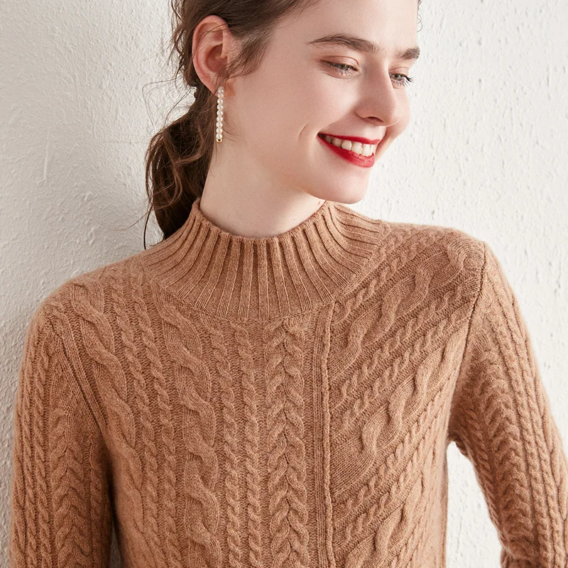 

Лидер продаж, женские джемперы из 100% чистой шерсти, вязаный свитер, зима 2020, Новые пуловеры с длинными рукавами и принтом, 3 цвета, бесплатная ...