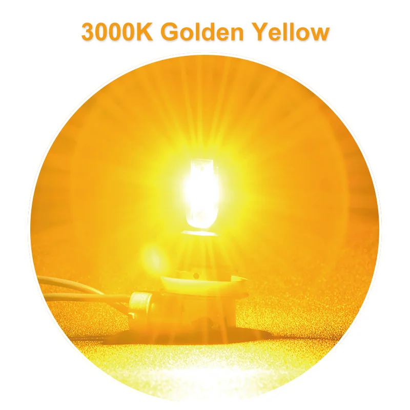 3000 К Золотой CNSUNNYLIGHT CANBUS светодиодный автомобильный H11/H8 9005 9006 фары без ошибок 2400Lm 24 Вт/пара 6000 К белый HB3 HB4 H9 H16jp авто фары - Испускаемый цвет: 3000 К Золотой