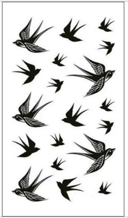 Водонепроницаемая Временная тату-наклейка с изображением летучих птиц