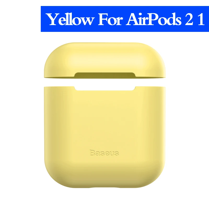 Yellow For AirPods21 Baseus Роскошный чехол для Airpods Airpod Pro 3 2 1 силиконовый беспроводной защитный чехол для Apple Air Pods Pod 2 1 Pro Coque Fundas - Цвет: Yellow For AirPods21