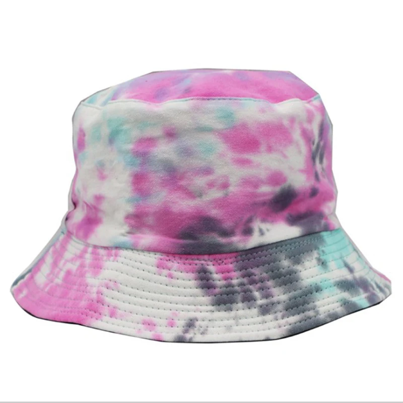 

Daily Walking Summer Tie-Dye Casual Cotton Clan Characteristics Shade Colorful Cap Lightweight Space Saving Fisherman Hat