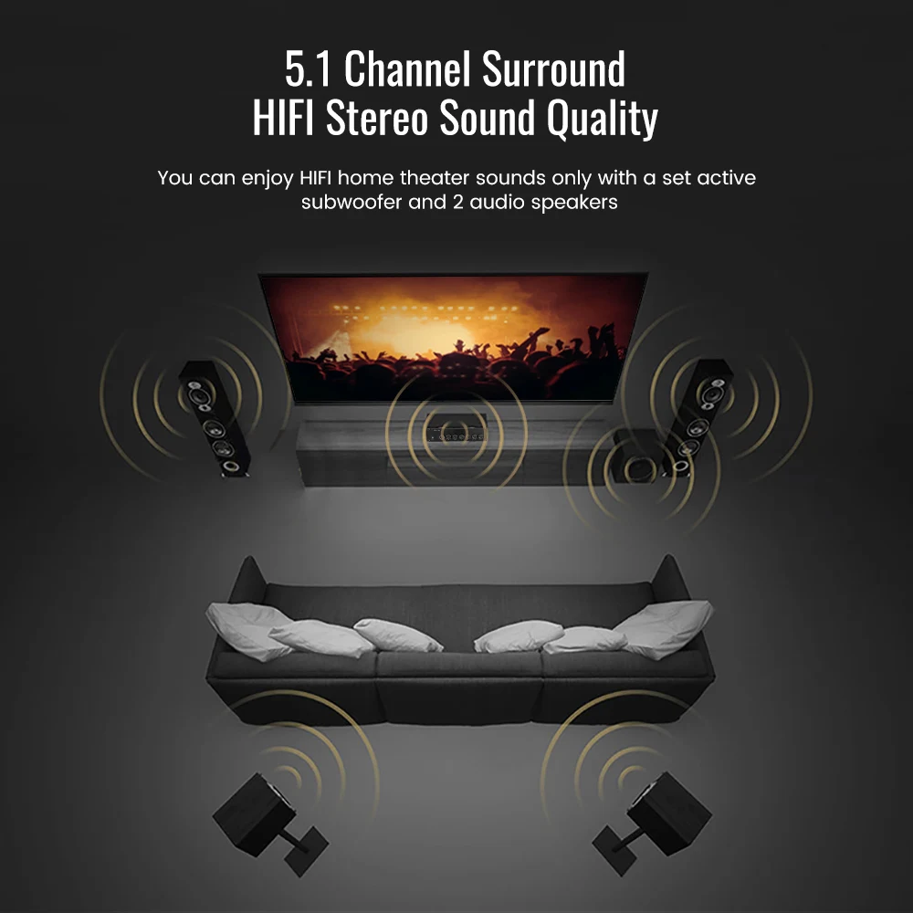 Усилитель мощности AIYIMA 5 0 Bluetooth TPA3116 1 усилителей усилитель сабвуфера Surround 100 Вт +