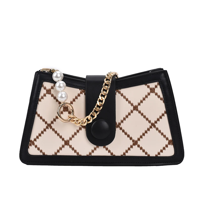 

New Plaid Square Underarm Bag 2021 High-quality PU Leather Women's Designer Handbag Luxury Brand Shoulder Messenger Bag