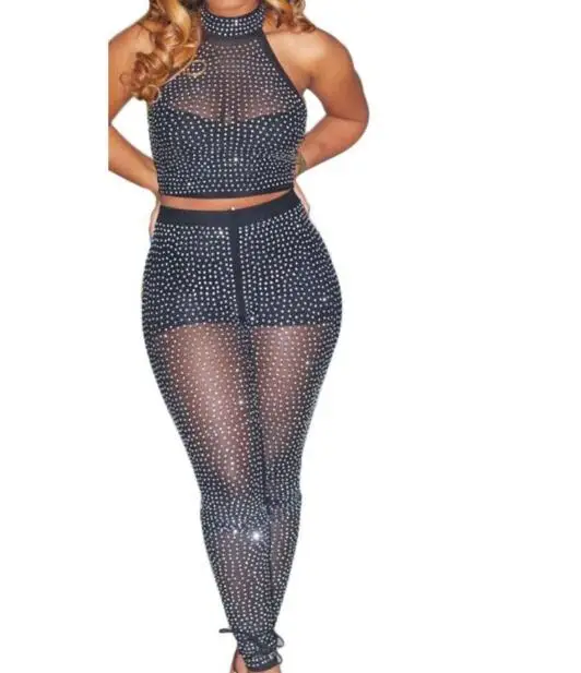 Модный сетчатый комплект из двух предметов с волнистыми точками