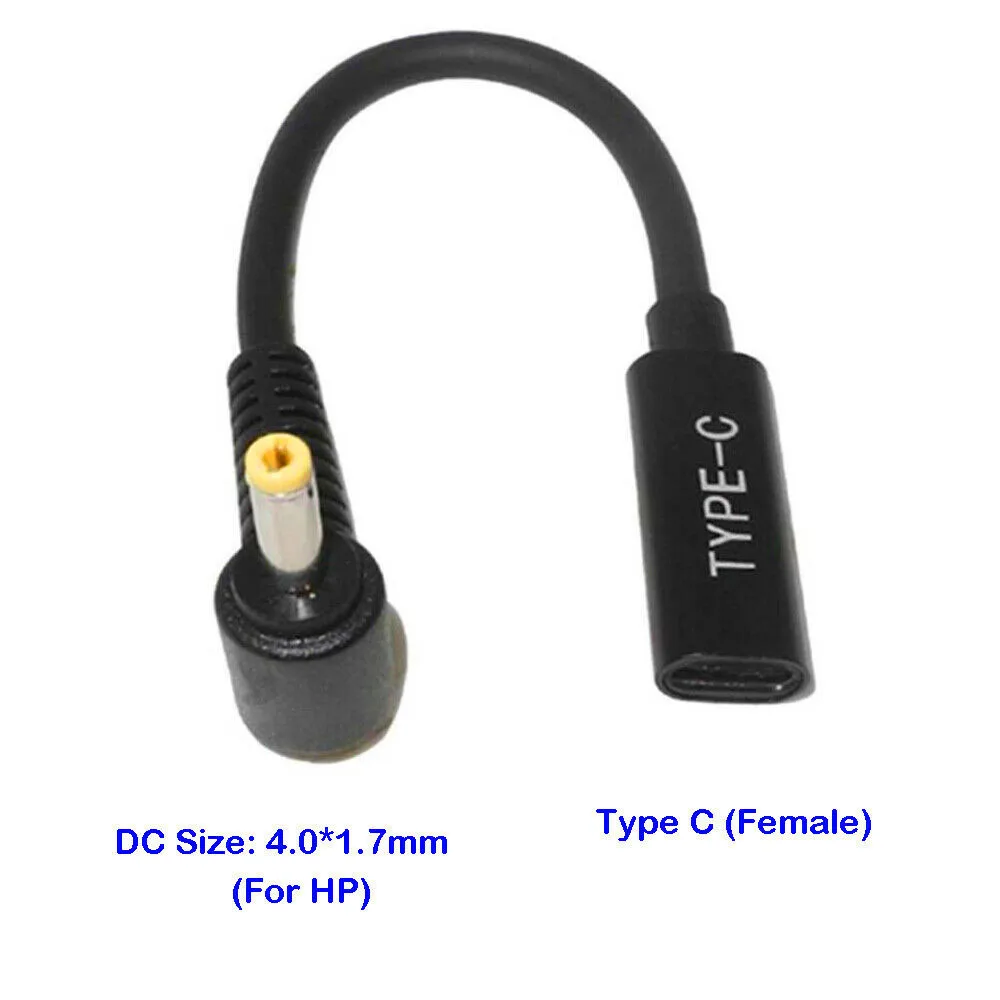 

USB-C Женский до 4,0*1,7 мм для ноутбука HP 65W кабель конвертера