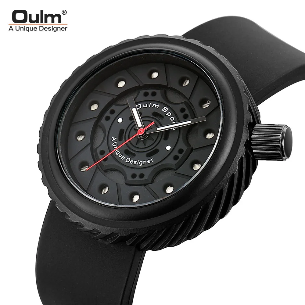 Oulm Silicone Band Men's Watches Luminous Pointer Trend Fashion Personality Appearance Online Celebrity Best Selling