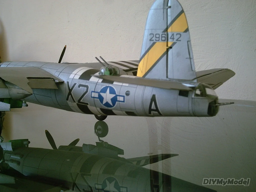 DIYMyModeI-bombardero predator Us B26, bricolaje, KIT de modelo de papel artesanal, rompecabezas de juguete hechos a mano, accesorios de pel&iacute;cula-4