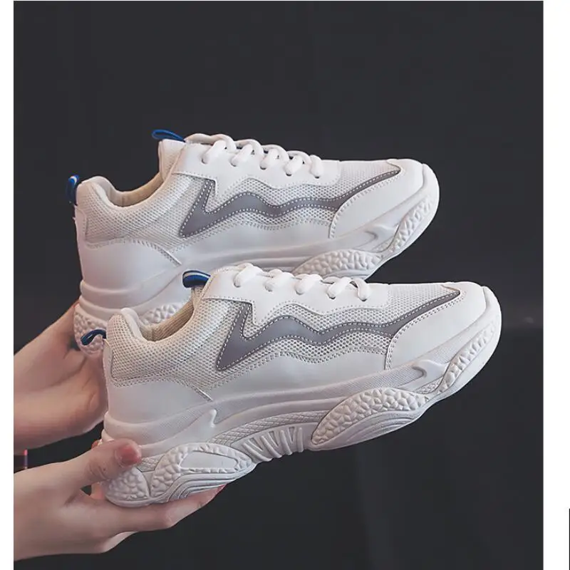 women sneakers Fashion Whiter Platform Ladies Chunky Causal Shoes Woman Leather Sneakers Shoes Chaussure Femme shoes woman