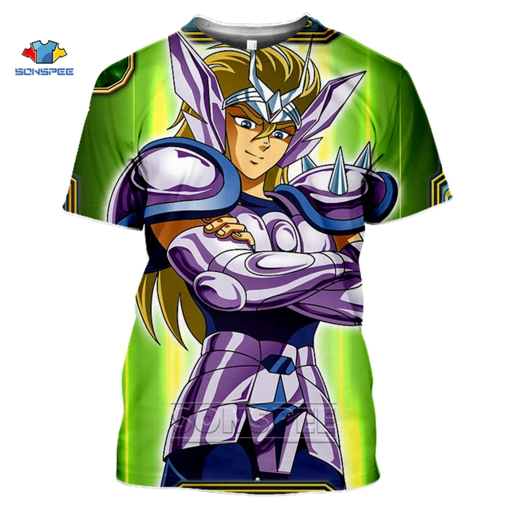 

New classic manga Saint Sladiator T shirt Man's 3D printed T shirt Harajuku style T shirt street wear summer oversize tops 6XL