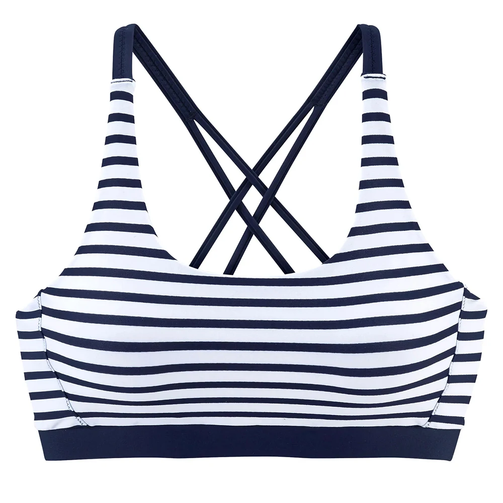 

Women Striped Two Piece Bikinis Sports Swimwear Halter Vest Swimsuit Sexy Bikini Set Summer Beach Bathing Suit Beachwear S~2XL