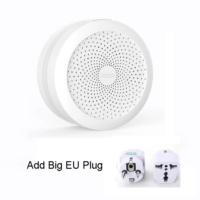Add Big EU Plug Mijia Aqara Hub Gateway со светодиодным ночным светильник Smart work с для Apple Homekit International Edition Gateway - Цвет: Add Big EU Plug