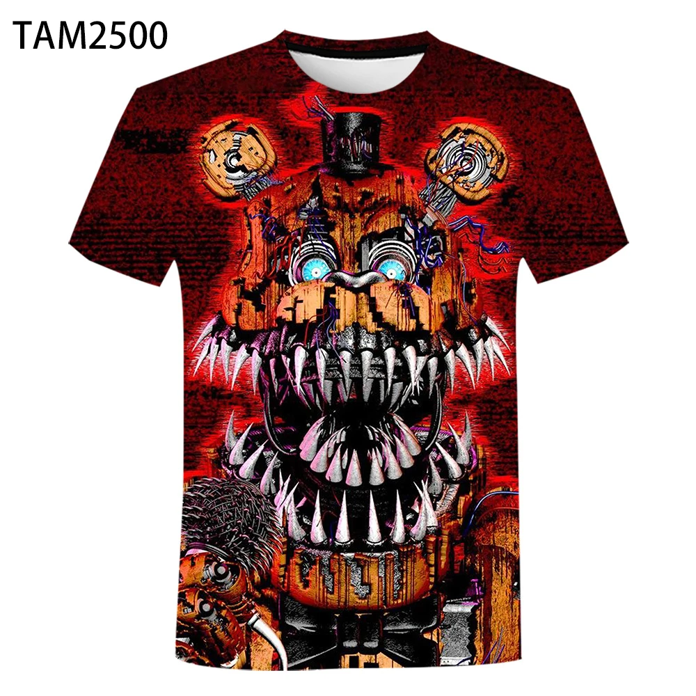 С героями игры пять ночей с Фредди (3D печатная Футболка мужская и женская детская