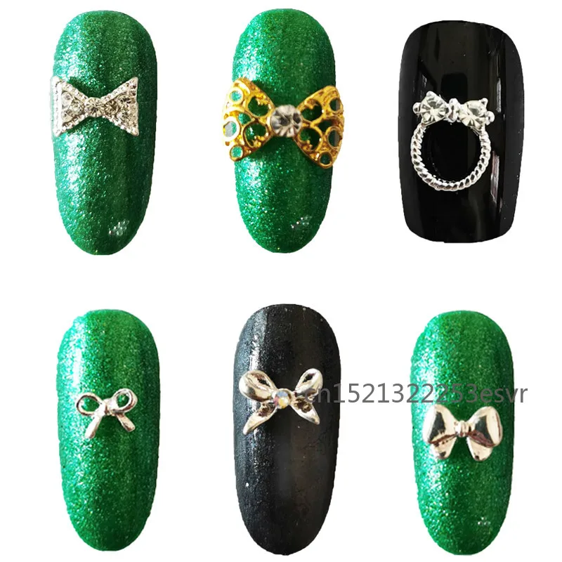 

3D Nail Art Stickers Bowknot Glass Diamond Decorations Charm Strass Rhinestones Bow Jewelry Japanese Manicure Design Lot