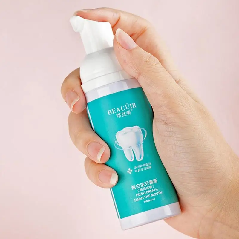 

60ml Mousse Foam Toothpaste Clean And Whiten Teeth Mint Care Fresh Oral Toothpaste Breath D5A3