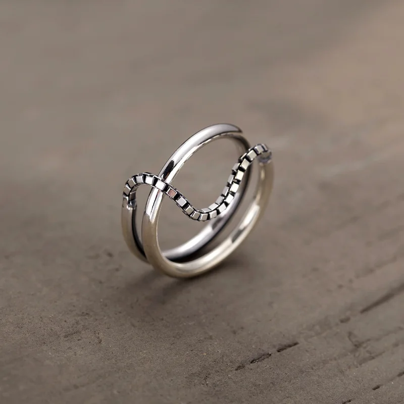 

Two layer chain Ring ,Thomas Style Soul Jewelry Good Jewerly For Women Men ,2020 Ts Gift In 925 Sterling Silver,Super Deals
