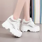 Женские сетчатые кроссовки на шнуровке Rimocy, кроссовки на массивной платформе со скрытым каблуком, Вулканизированная подошва, увеличивающая рост, 2021