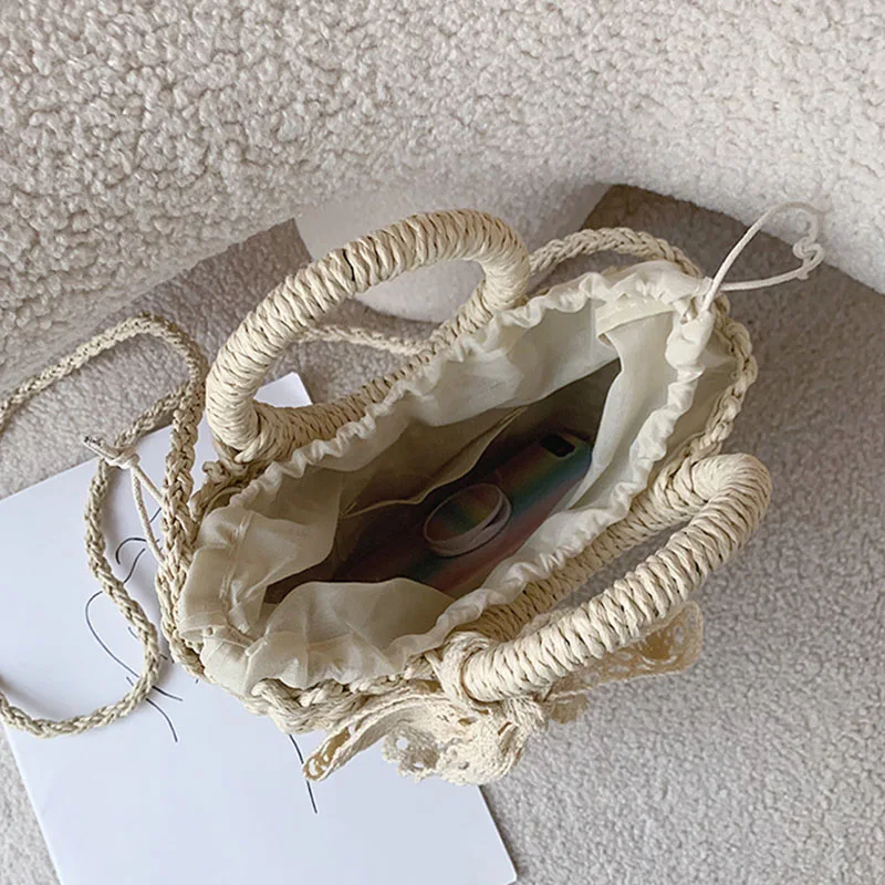 

New Trend Straw Bag Handbag Hand-woven Summer Beach Bags Tote Fashion Woman Shoulder Crossbody Bag Female Phone pack And Purse