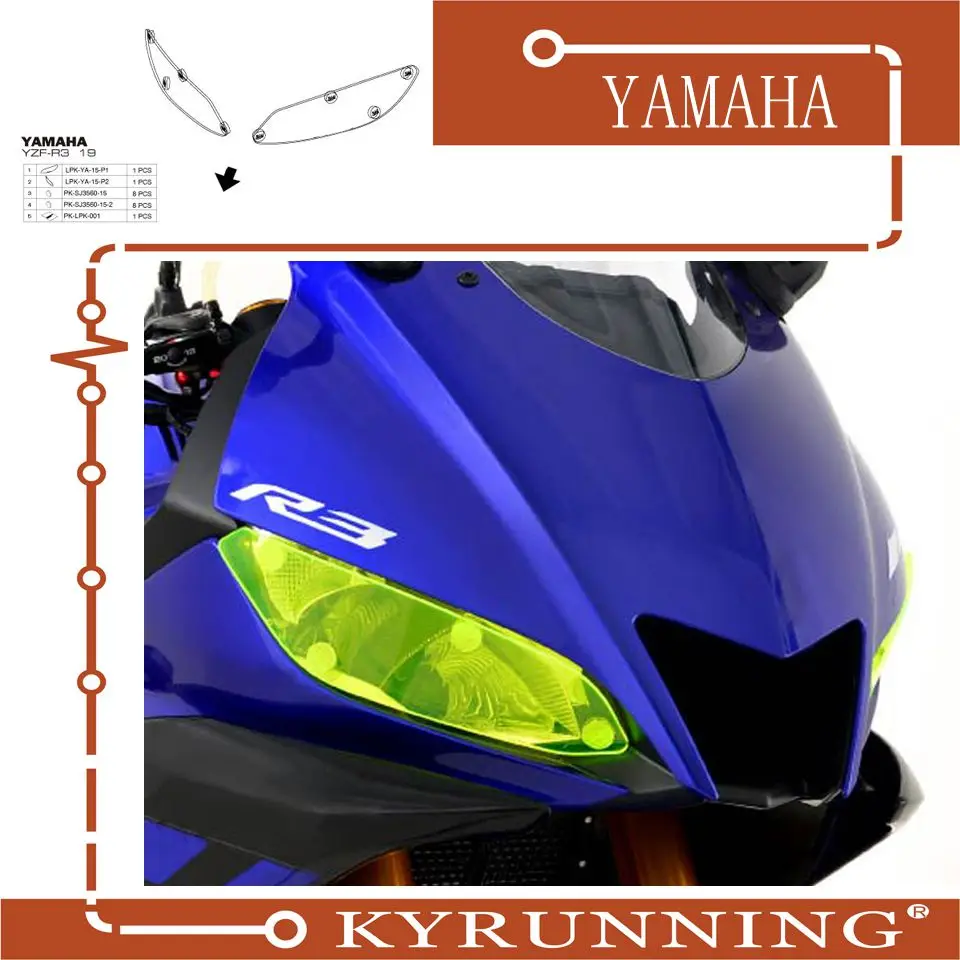 Teng поклонение для YAMAHA YZF R3 R25 R 3 25 2019 мотоциклетная фара Защитная крышка Щит экран