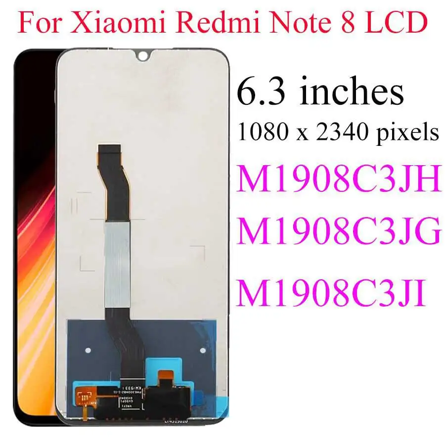 Для Redmi Note 8 ЖК-дисплей сенсорный экран дигитайзер для Redmi Note 8 Pro ЖК-дисплей с рамкой Note8 дисплей запасные части - Цвет: Note 8