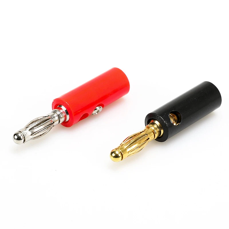 

10 pcs Gold Plated/Nickel Plated 4mm Banana Plug For Speaker Wire Red Black Audio Speaker Cable Wiring Post Banana Connector