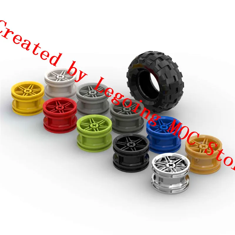 

Science and technology automobile building block moc-55976 + 56145 wheel hub tire 56 * 26mm connector ev3 assembly toy