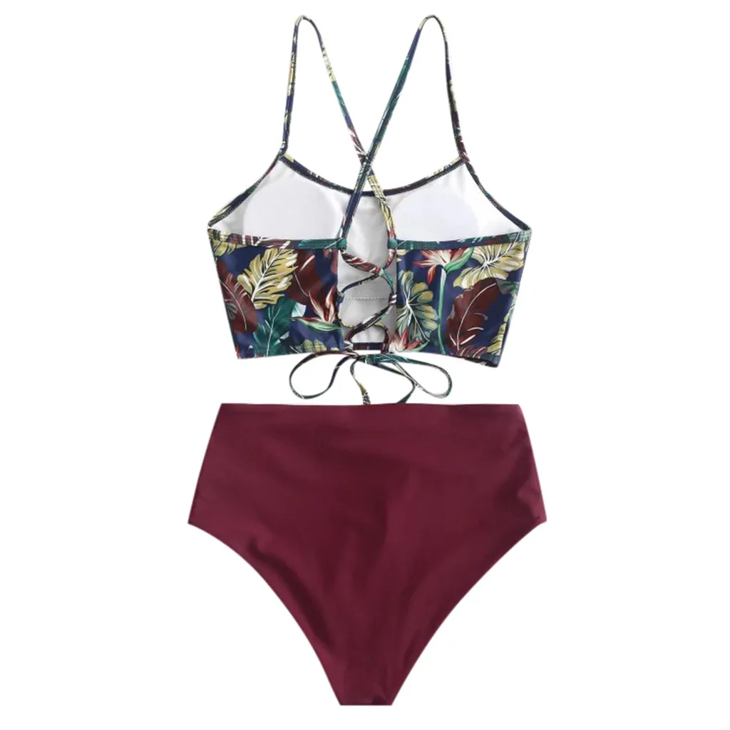 2020 сексуальный женский купальник бикини с высокой талией принтом и мягкой