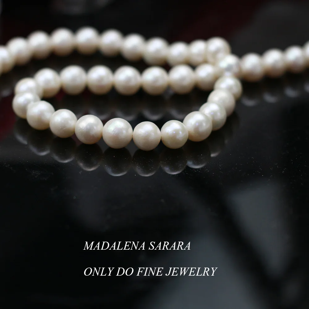 Круглая пресноводная жемчужина для браслетов и ожерелий диаметром 4-12 мм 40-41 см |