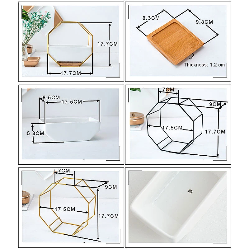 Восьмиугольник геометрический цветочный горшок металлический железный каркас