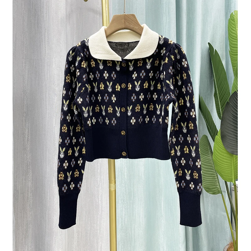 

Sweater Cardigans Women Clothing 2021 Autumn Winter Fashion Turn-Down Collar Long Sleeve Vintage Korean Fashion Traf Tops Mujer