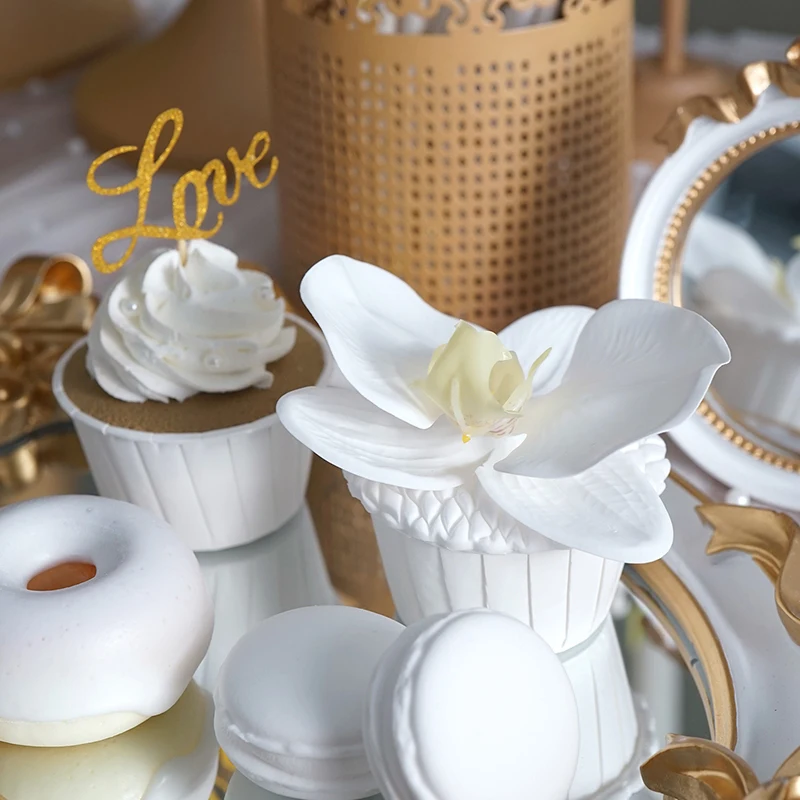 2 шт./компл. моделирование моли орхидеи Торт Цветок чашки имитация торта десерт