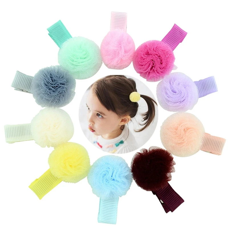 10 шт. маленькие тюлевые заколки для волос маленьких девочек ручной работы