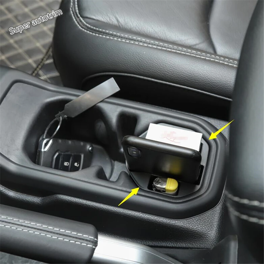 

Lapetus Front Seat Water Cup Holder Storage Container Box Cover Accessories Interior Trim Fit For Jeep Wrangler JL 2018 - 2022