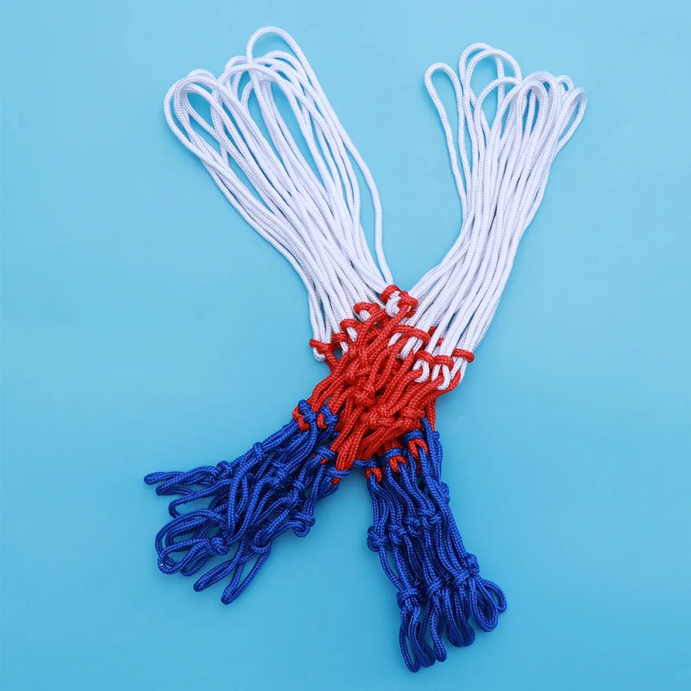 

Standard Strong and Durable Braided Multicolor Basketball Net for Outdoors or Indoors Sports (Red, White and Blue)