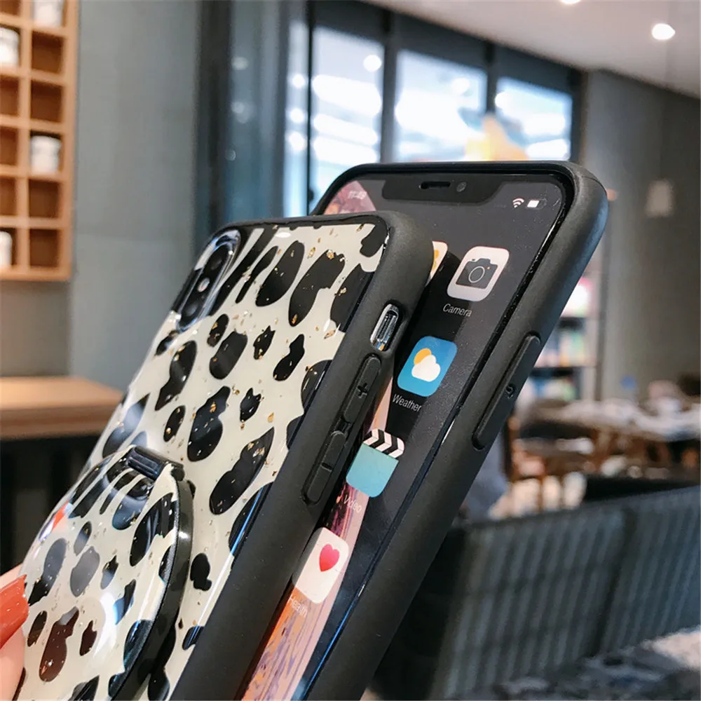 

Mirror Bracket Glossy Phone Case For Huawei Honor Play 30 Lite Plus 20 Pro Y9 Prime 2019 Cute Personalized Back Case