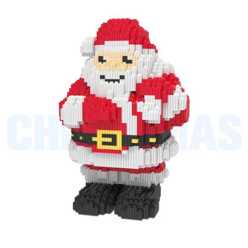 

8060 Merry Christmas Gift Santa Claus 3D Model 5279pcs DIY Mini Building Blocks Bricks Toy 20cm tall for Children no Box
