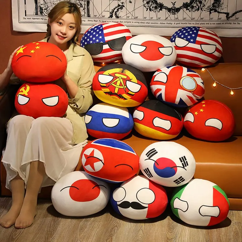 

10cm Polandball Plush Doll Countryball USSR USA FRANCE RUSSIA UK JAPAN GERMANY KOREA ITALY Country Ball Toy Plush Pendant