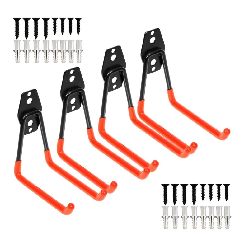 New Hook Garage Storage Tool Wall-Mounted Heavy-Duty U-Shaped Holder Double Organizer Non-Slip Coating Supplies | Дом и сад