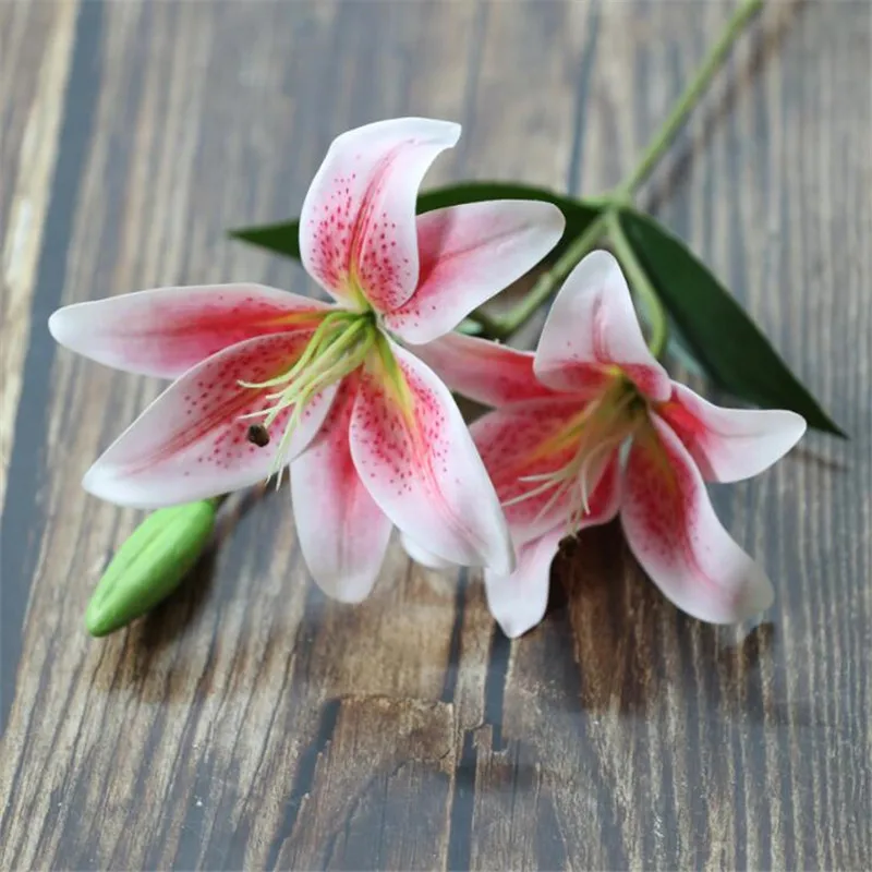 Один поддельный короткий стержень латексная Лилия Реалистичная на ощупь Lilium Brownii