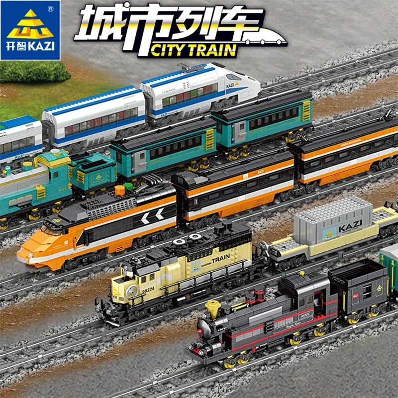 

City Train KAZI Trein Power Function High-tech Building Block Rail Tracks Bricks DIY Tech Toy For Children Compatible All Brands