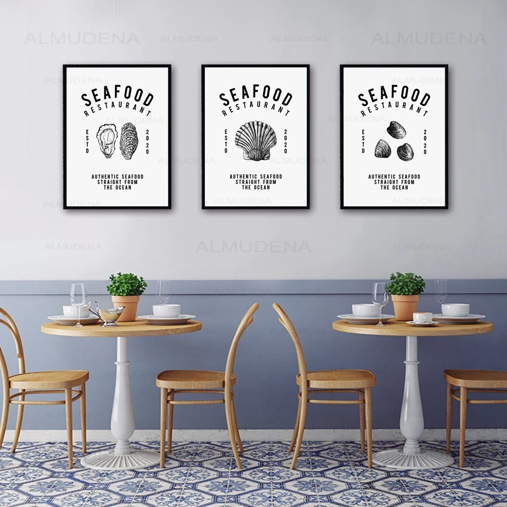 Морепродукты Омары Каракатица Краб Рыба настенная живопись холст скандинавские