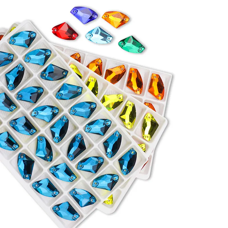 Блестящие стразы из хрустального стекла для пришивания с плоским основанием