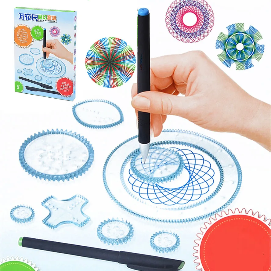 

27Pcs/set Spirograph Drawing Toy Multi-function Painting Geometric Ruler Drafting Tools For Students Learning Art Toy For Kids