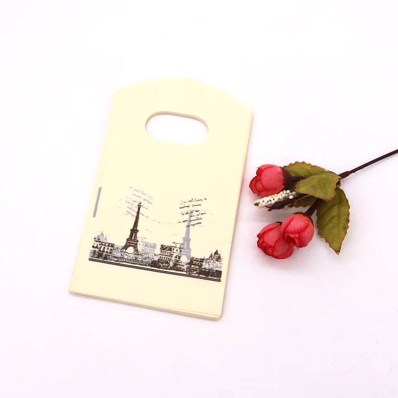 plastic bags no.44 50 шт. подарочные пакеты с ручками, белые маленькие пластиковые пакеты 9x15 см, подарки на свадьбу, рождественские подарки, сумки для ювелирных изделий, подарочные пакеты - Цвет: plastic bags no.44
