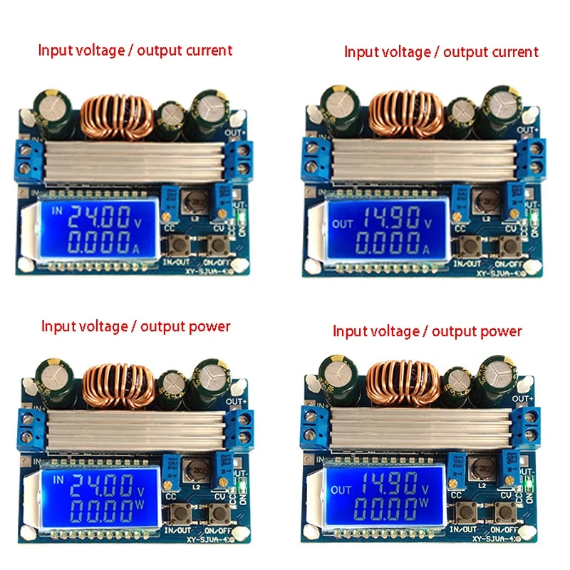 

3PCS 4A Buck-Boost Converter Module Adjustable Buck Boost Board with LCD Display