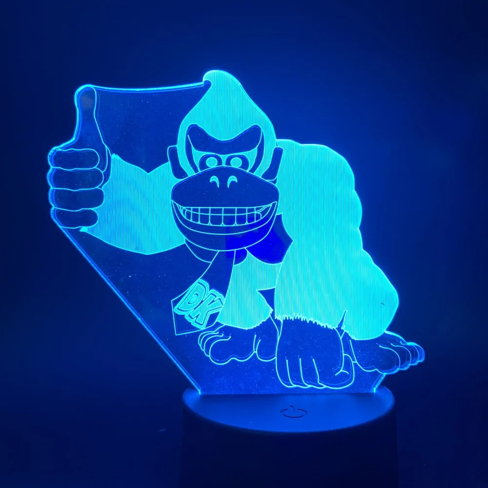 Детский Декор для спальни 3d лампа игра Donkey Kong фигурка светодиодный ночсветильник
