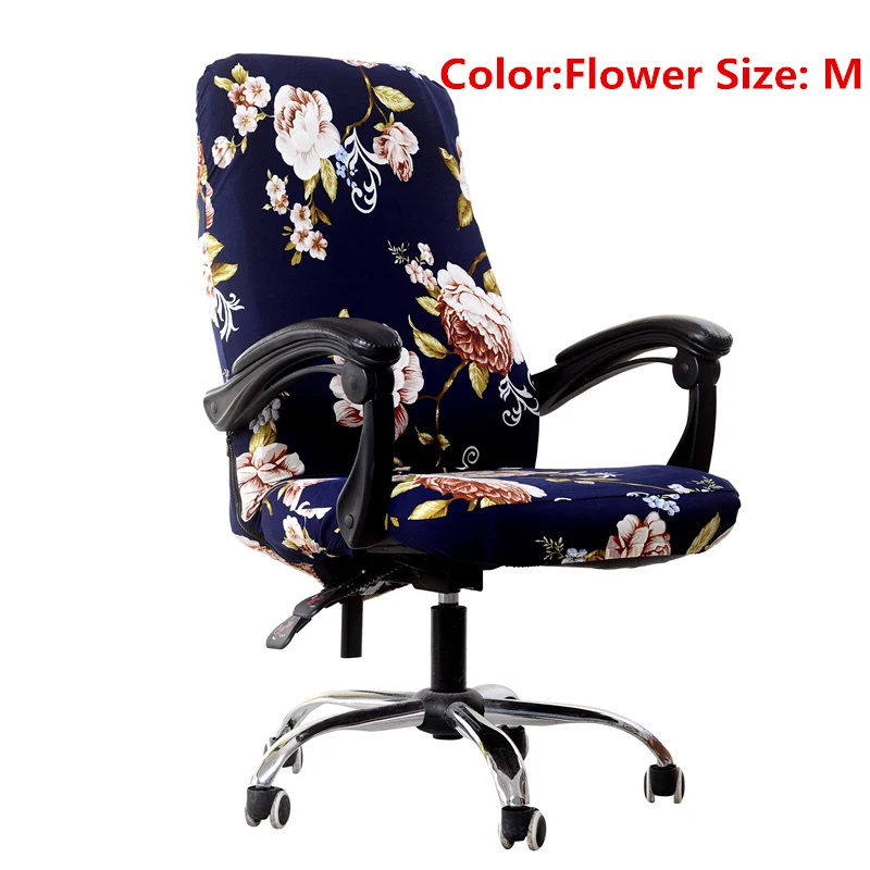 Flower M S/M/L Размеры офисные эластичные чехлы на стулья из спандекса анти-грязные Чехлы для компьютерного кресла Сменные Чехлы для офисных стульев - Цвет: Flower M