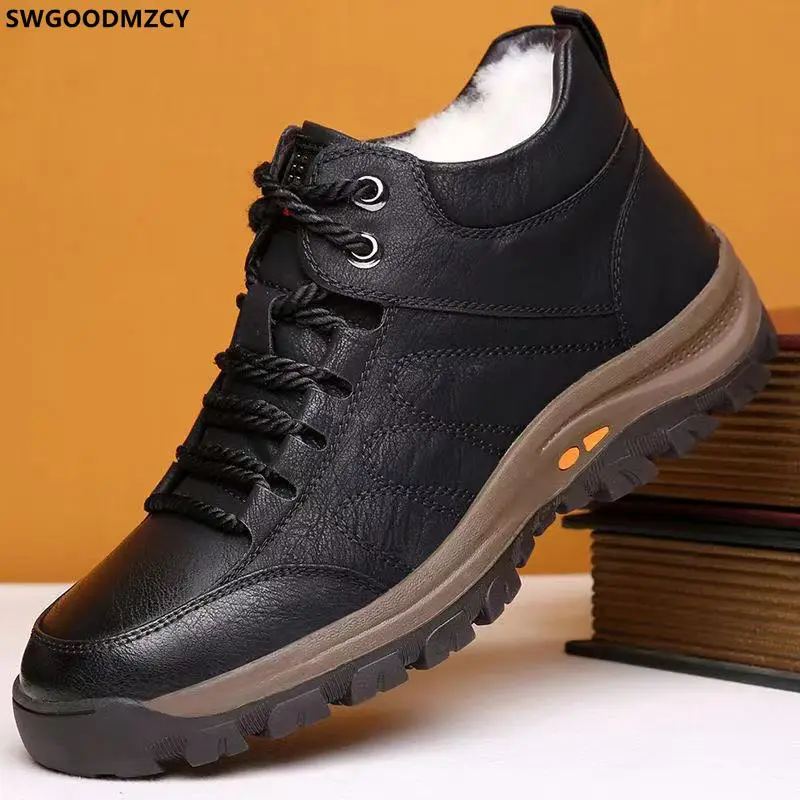 

Brown Leather Casual Shoes Men Chunky Sneakers Winter Shoes for Man 2023 Platform Vulcanize Shoes Men кроссовки мужские конверсы