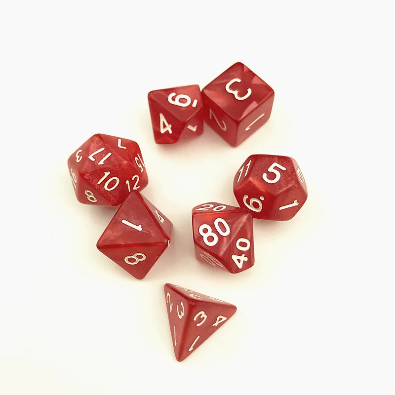 7 шт./компл. кости D4-D20 многосторонний игральные кости 9 видов цветов Настольный полиэдральный набор акриловых Пластик детский набор игрушек - Цвет: 1