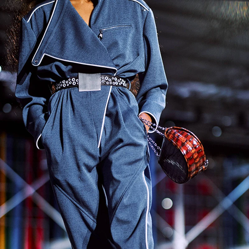 Комбинезон с завышенной талией женский весна осень| |