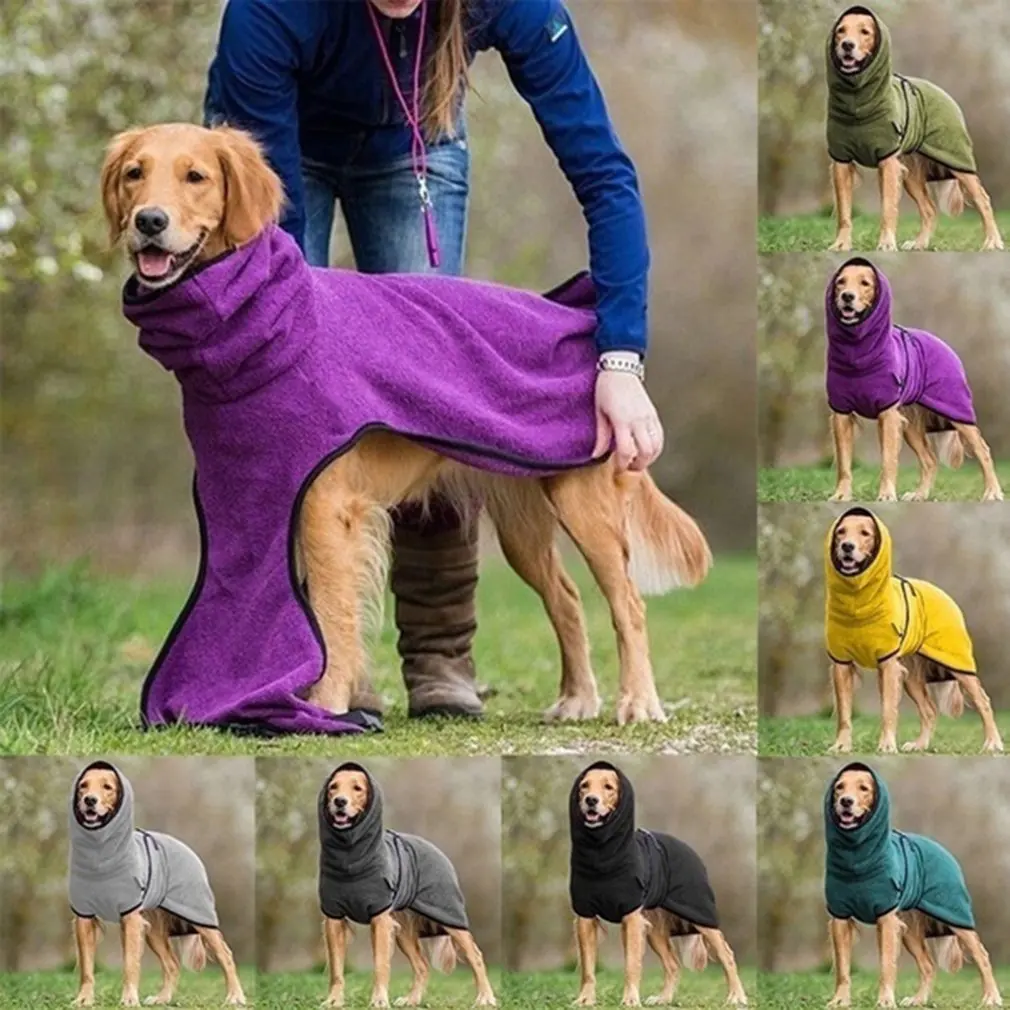 

European American Pet Clothing Fleece Velvet Golden Retriever Dog Thick Warm Clothing Absorbent Pet Drying TowelPet Supplies